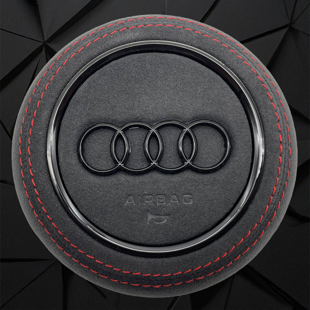 Carbon fiber suede multifunctional sports steering wheel assembly with red return mark, suitable for Audi A3 A4 B9 A5