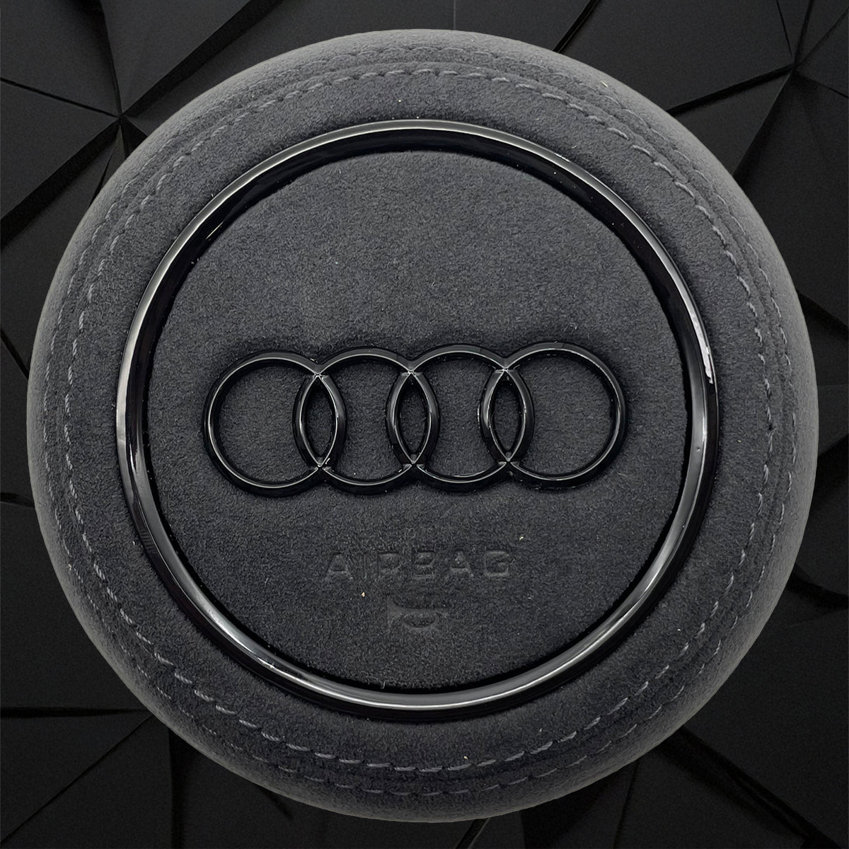 Carbon fiber suede large paddle with LED light strip flat bottomed sports steering wheel assembly,For Audi A3 A4 B9 A5 S3 RS3