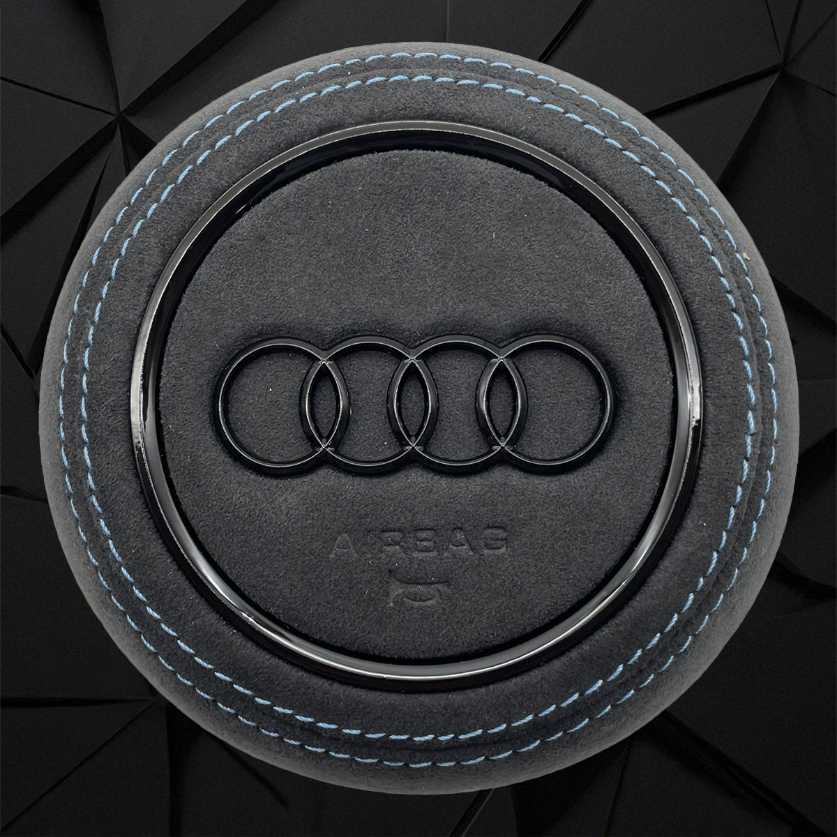 Carbon fiber suede multifunctional sports steering wheel assembly with red return mark, suitable for Audi A3 A4 B9 A5