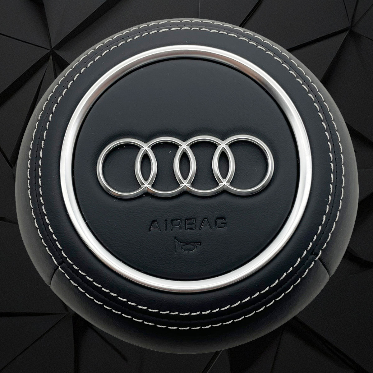 Carbon fiber semi perforated leather multifunctional sports steering wheel assembly with black return mark, suitable for Audi A3 A4 B9 A5