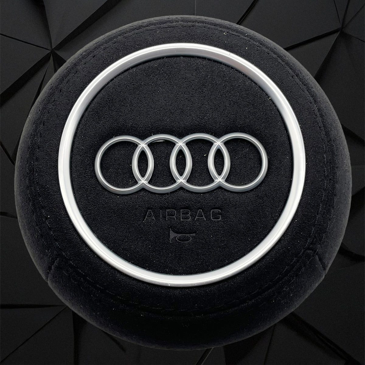 Carbon fiber suede multifunctional sports steering wheel assembly with red return mark, suitable for Audi A3 A4 B9 A5
