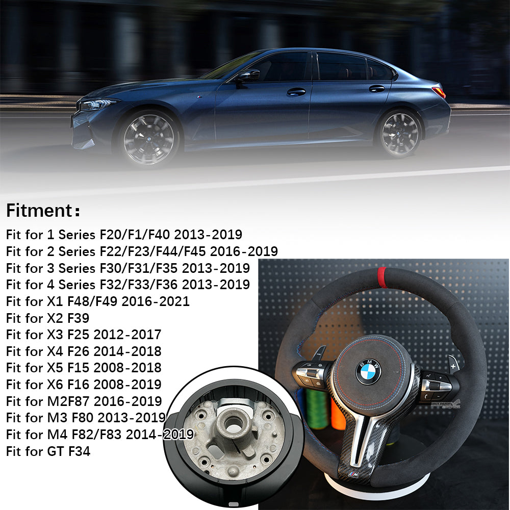 Fully furry leather steering wheel assembly, For BMW F30 F32 F10 F20 F82 E46 E60 E90 M2 M3 M4 M5 M6 X3 X4