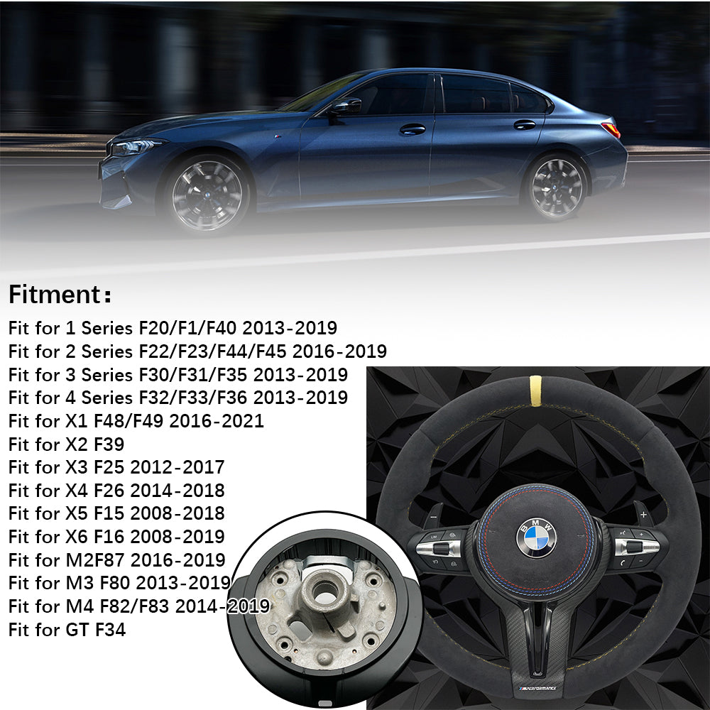 Fully suede carbon fiber steering wheel assembly, suitable for BMW F30 F32 F10 F20 F82 E46 E60 E90 M2 M3 M4 M5 M6 X3 X4