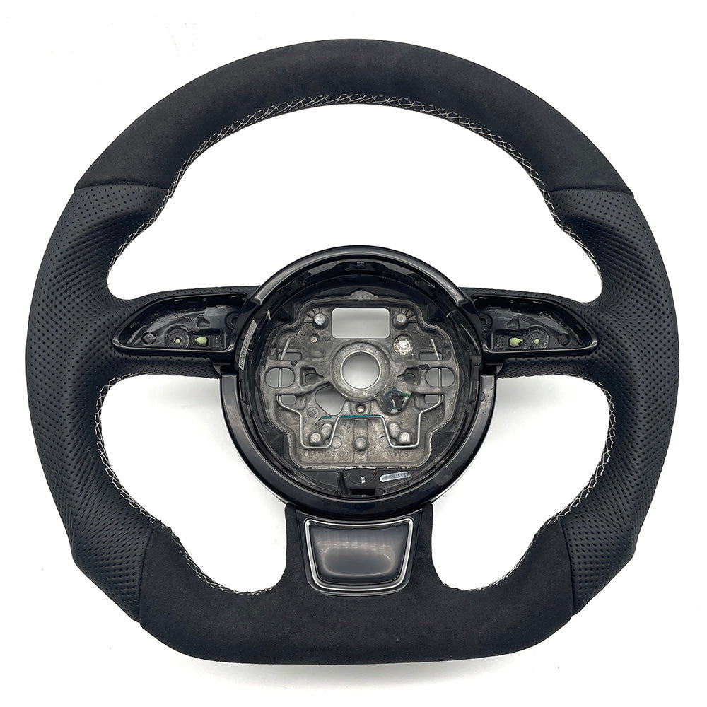 Half suede perforated leather multifunction steering wheel, suitable for Audi A6 C7