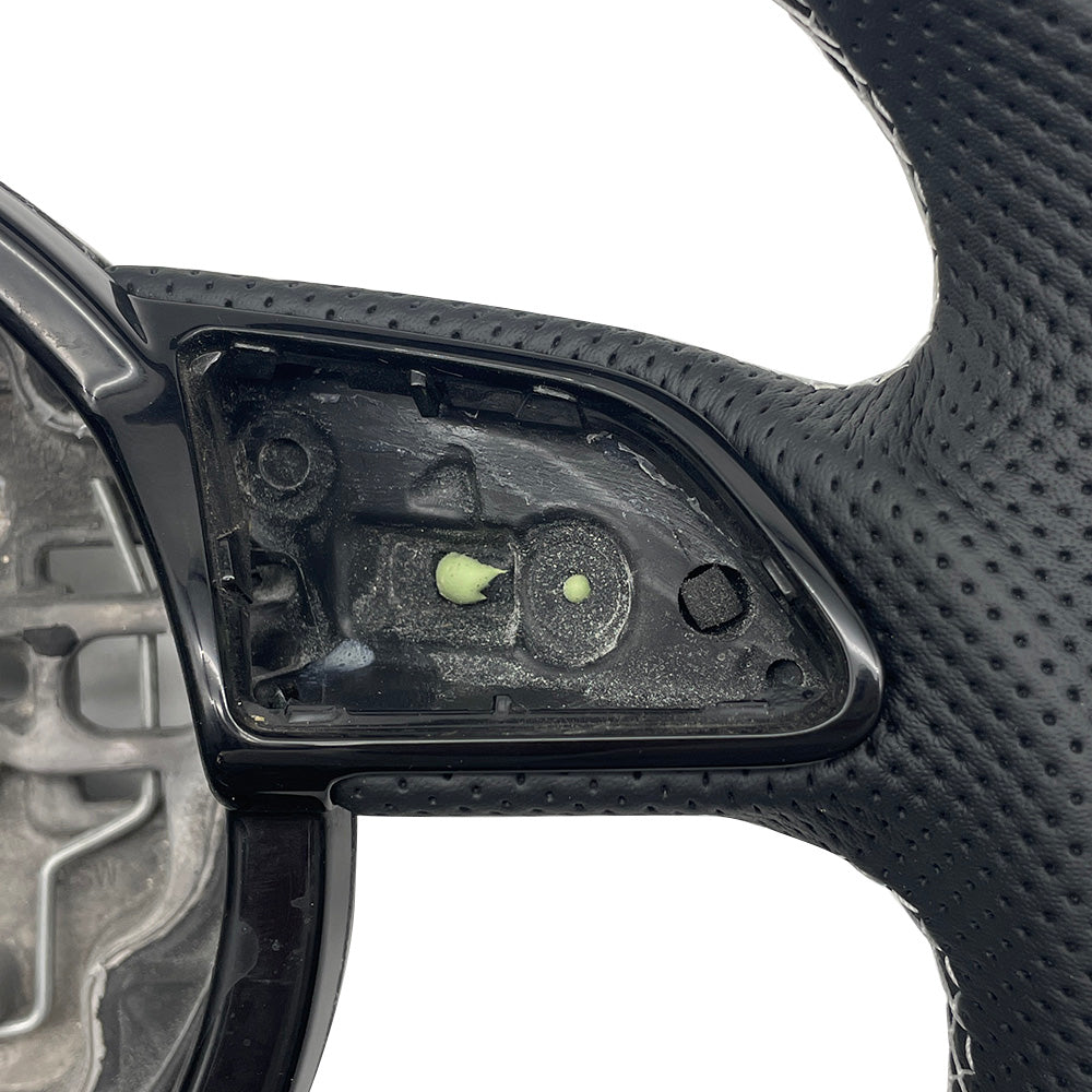 Half suede perforated leather multifunction steering wheel, suitable for Audi A6 C7