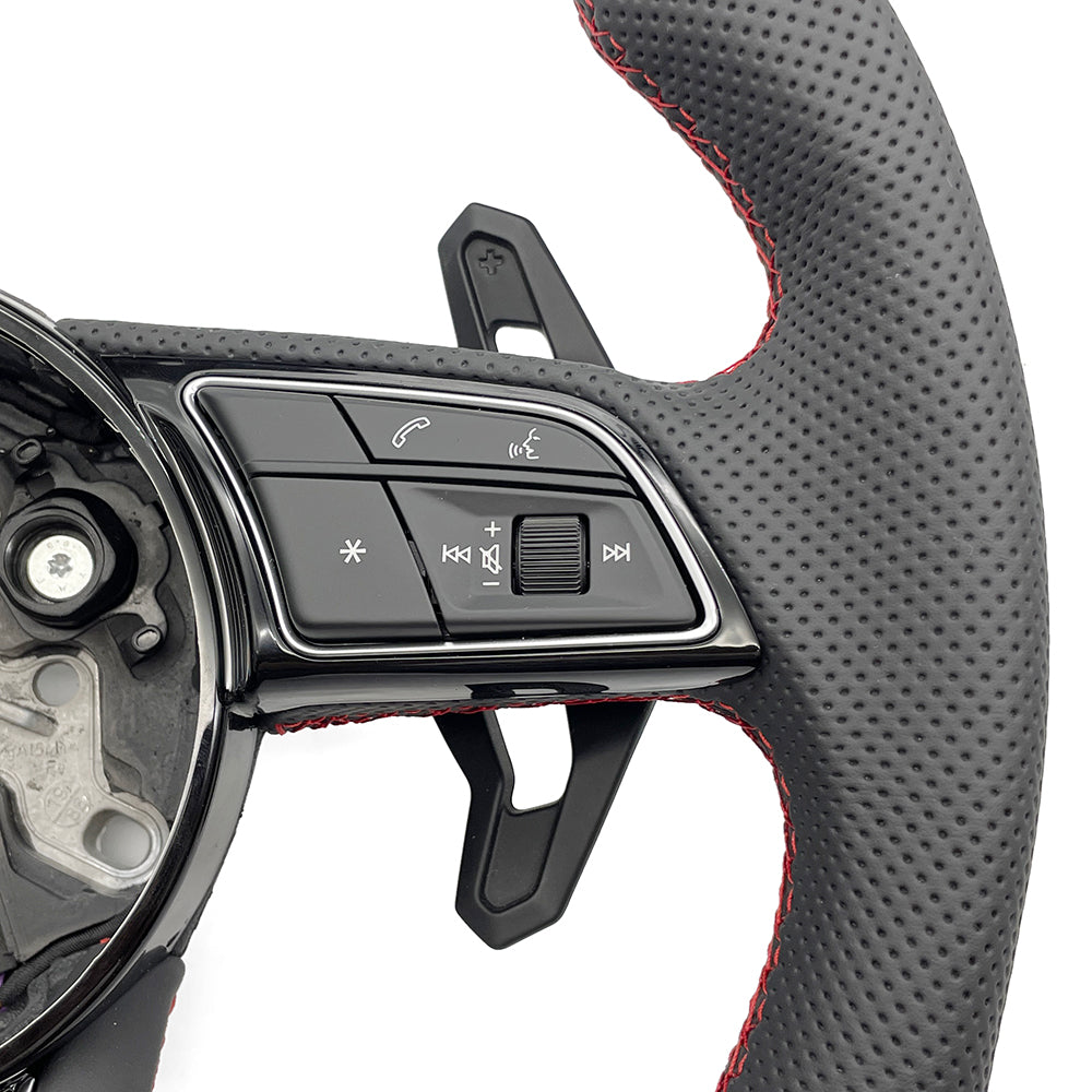 Multi functional flat bottomed sports steering wheel made of suede leather, suitable for Audi A3 A4 A5 B9