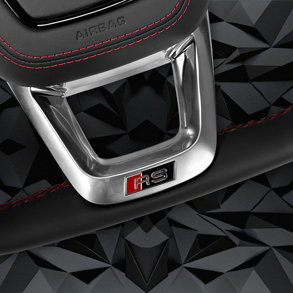 Half perforated leather red line multifunctional flat bottomed sports steering wheel assembly, suitable for Audi Q5 FY Q7