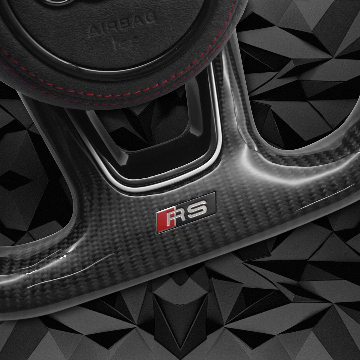 Carbon fiber suede multifunctional sports steering wheel assembly with red return mark, suitable for Audi A3 A4 B9 A5