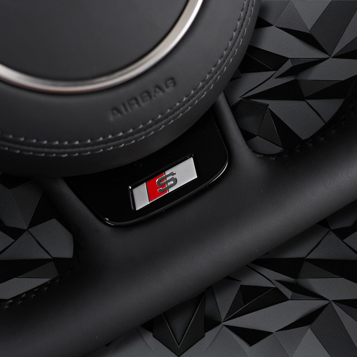 Half perforated multifunctional flat bottomed sports steering wheel, suitable for Audi A3 8V A4 B8