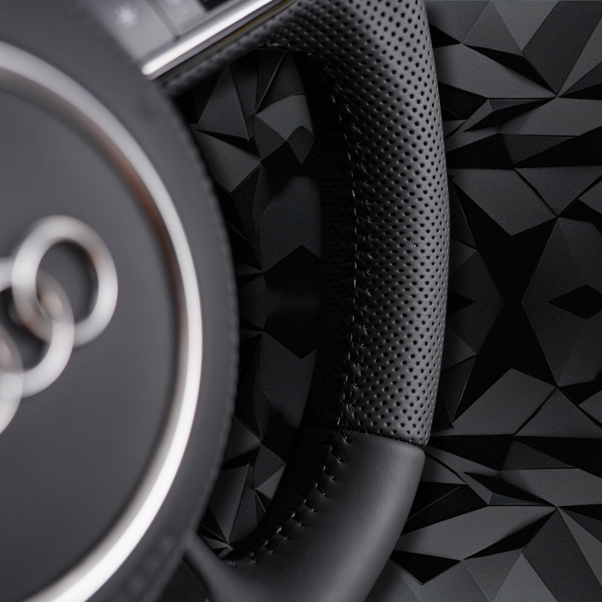 Half perforated multifunctional flat bottomed sports steering wheel, suitable for Audi A3 8V A4 B8
