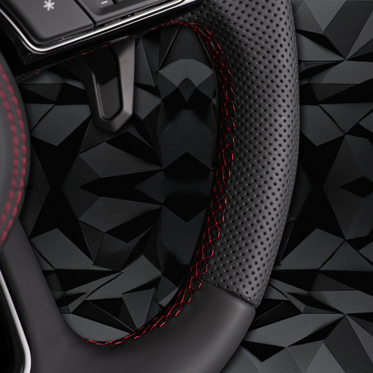 Half perforated leather red line multifunctional flat bottomed sports steering wheel assembly, For Audi A3 A4 B9 A5 S3 S4 S5