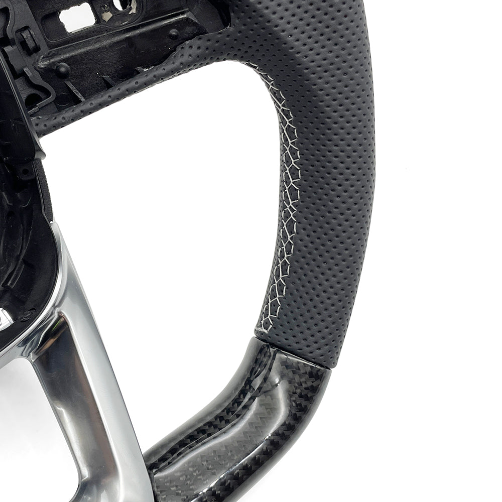 Carbon fiber leather multifunctional flat bottomed sports steering wheel, suitable for Audi Q5 FY Q7