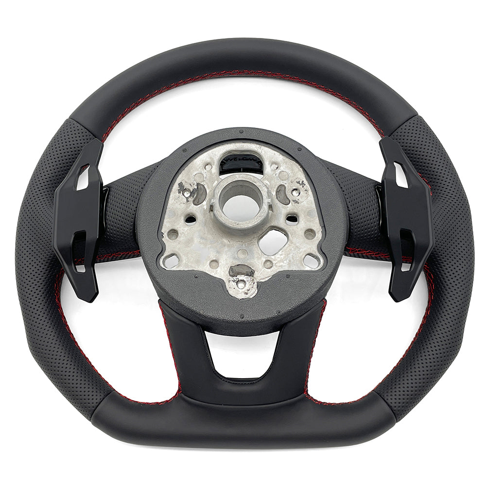 Multi functional flat bottomed sports steering wheel made of suede leather, suitable for Audi A3 A4 A5 B9
