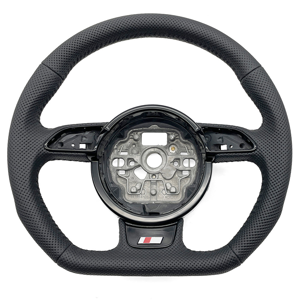 Fully perforated white leather multifunction steering wheel, suitable for Audi A6 C7