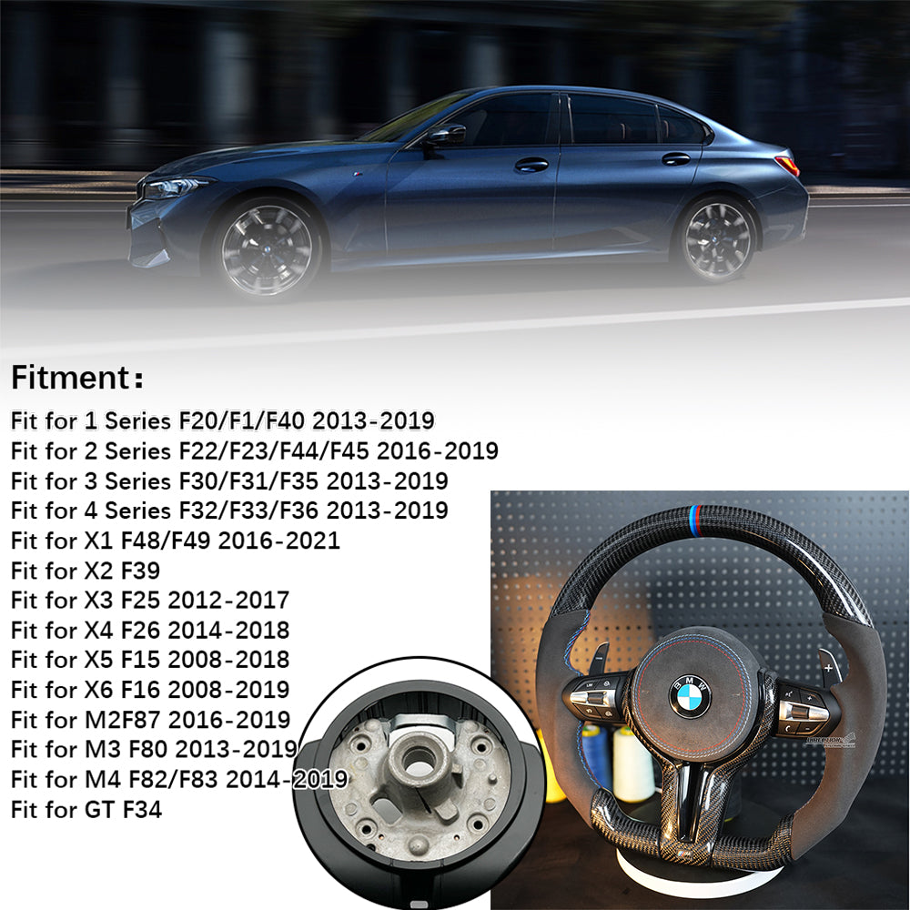 Carbon fiber semi perforated steering wheel assembly,For BMW F30 F32 F10 F20 F82 E46 E60 E90 M2 M4 M5 M6 X3 X4