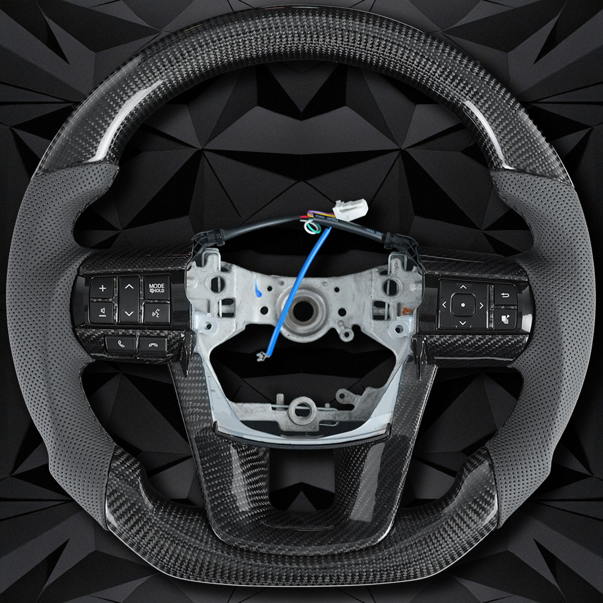 Customized Carbon Fiber Steering Wheel For Toyota Hilux Revo Fortuner 2011-2018 Innova GR Sport Racing