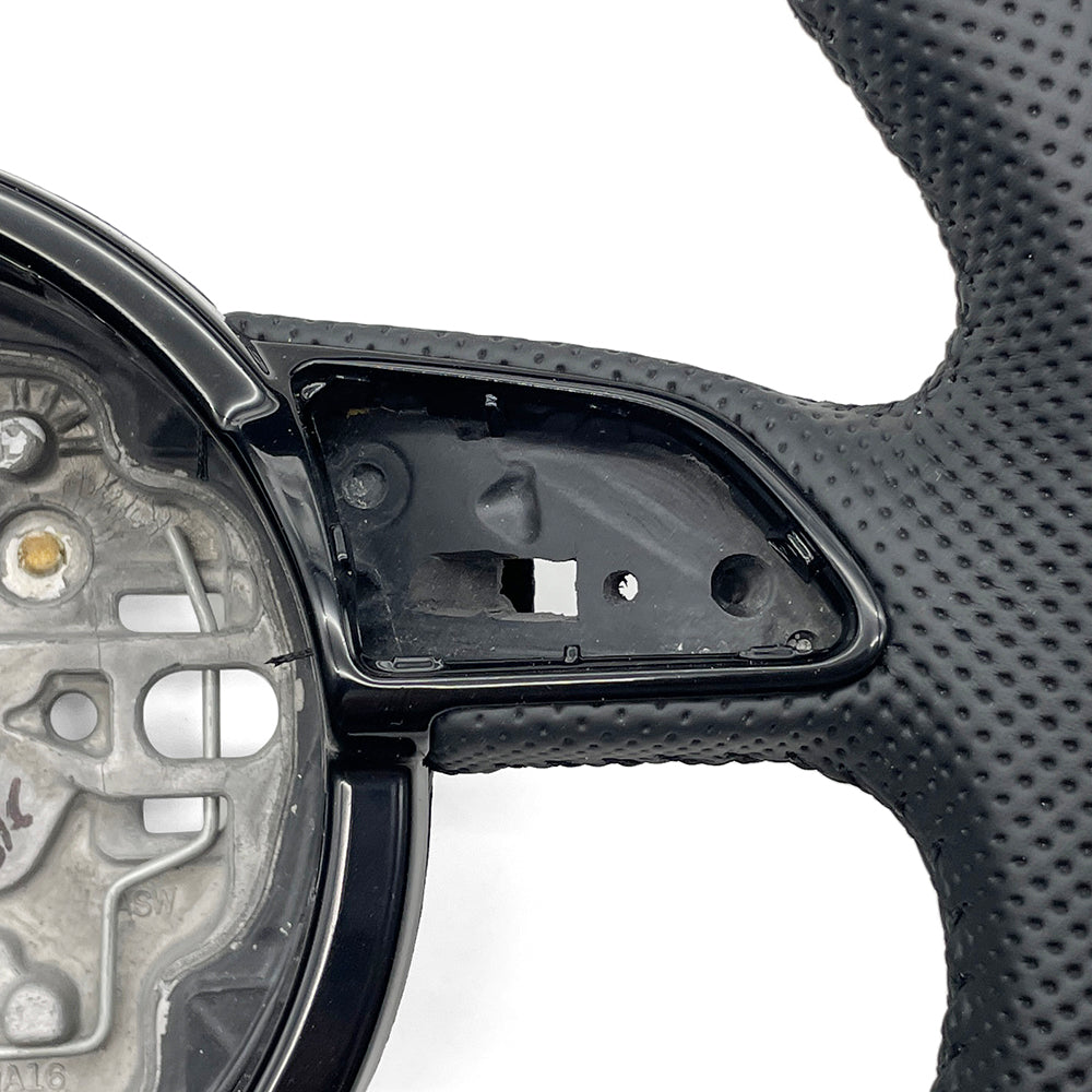 Fully perforated white leather multifunction steering wheel, suitable for Audi A6 C7
