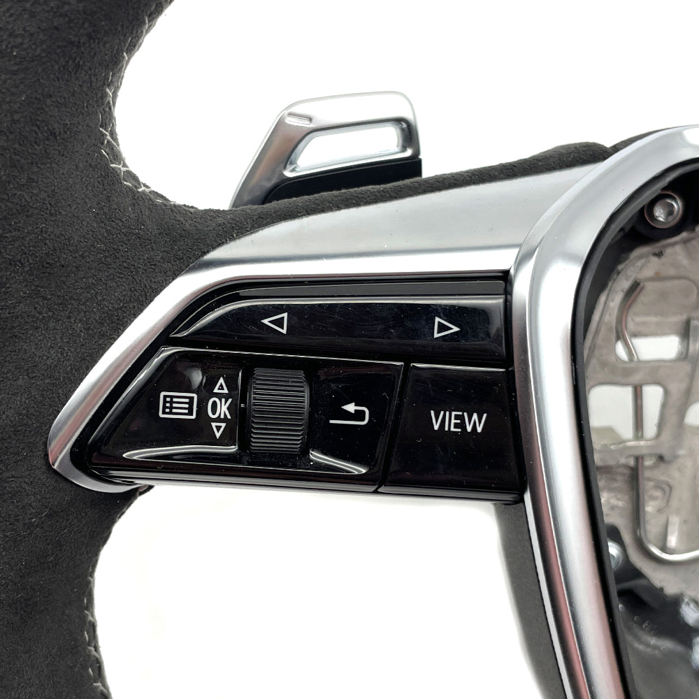 Half suede leather white line multifunctional steering wheel assembly, suitable for Audi A6C8