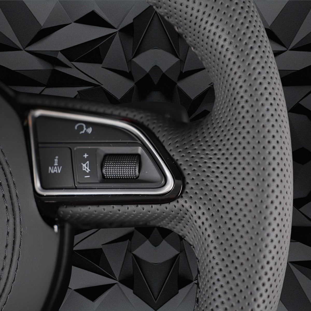 Half perforated multifunctional flat bottomed sports steering wheel, suitable for Audi A3 8V A4 B8