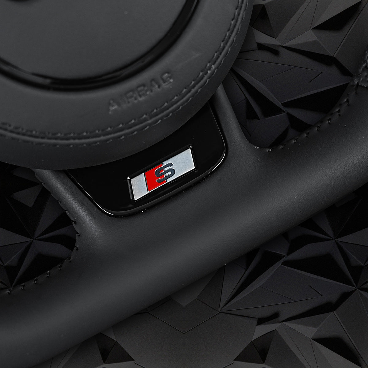 Half perforated multifunctional flat bottomed sports steering wheel, suitable for Audi A3 8V A4 B8
