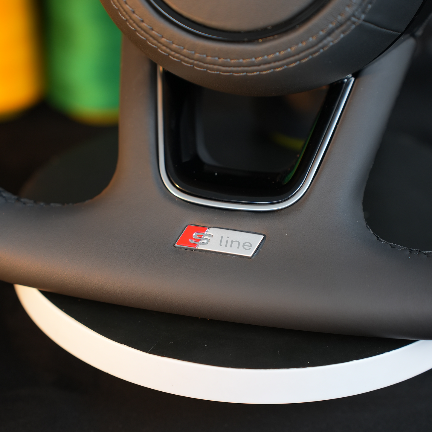 Half perforated leather white return standard steering wheel, For Audi A3 A4 B9 A5