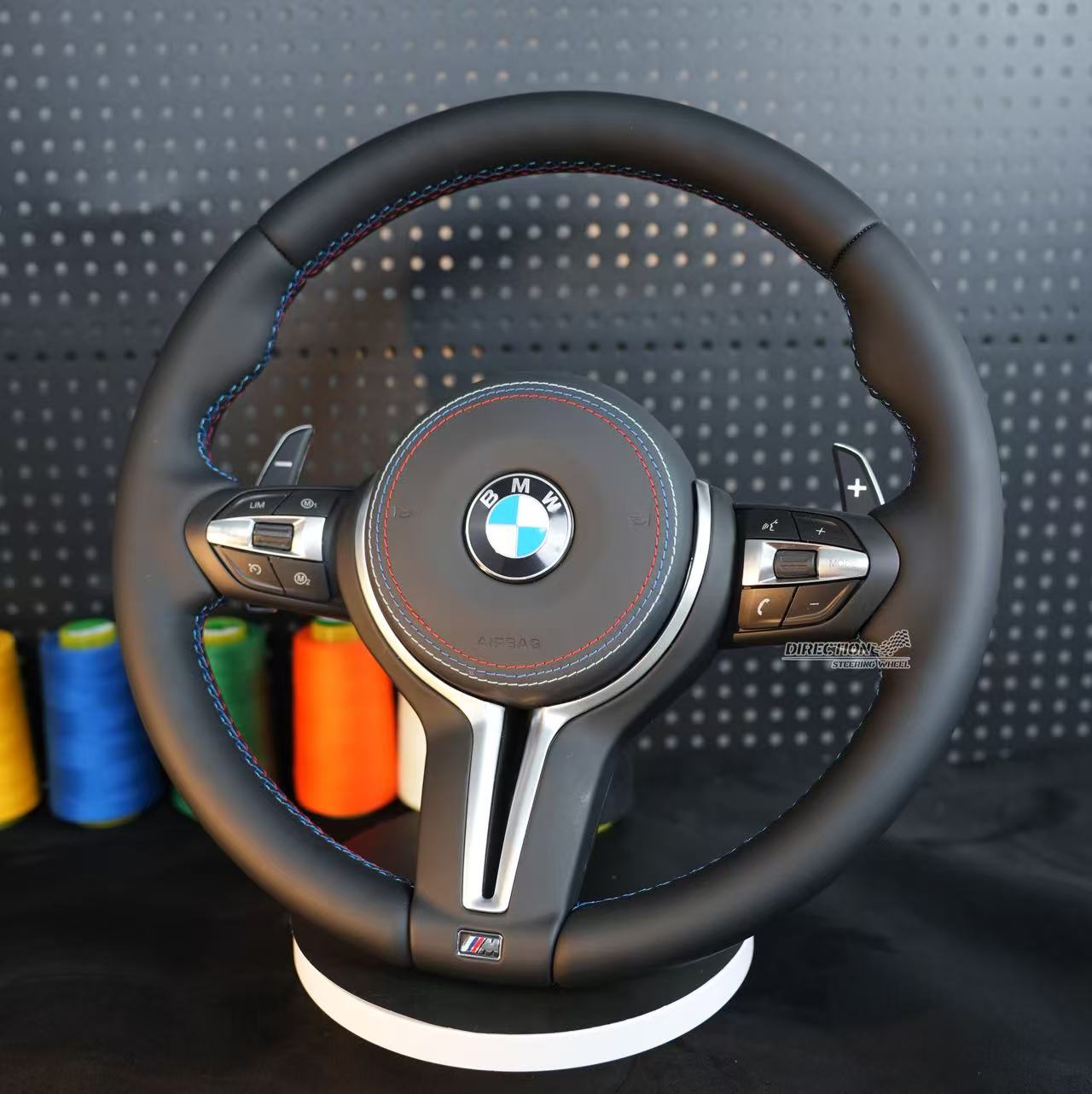 Fur leather steering wheel assembly, For BMW F30 F32 F10 F20 F82 E46 E60 E90 M2 M3 M4 M5 M6 X3 X4