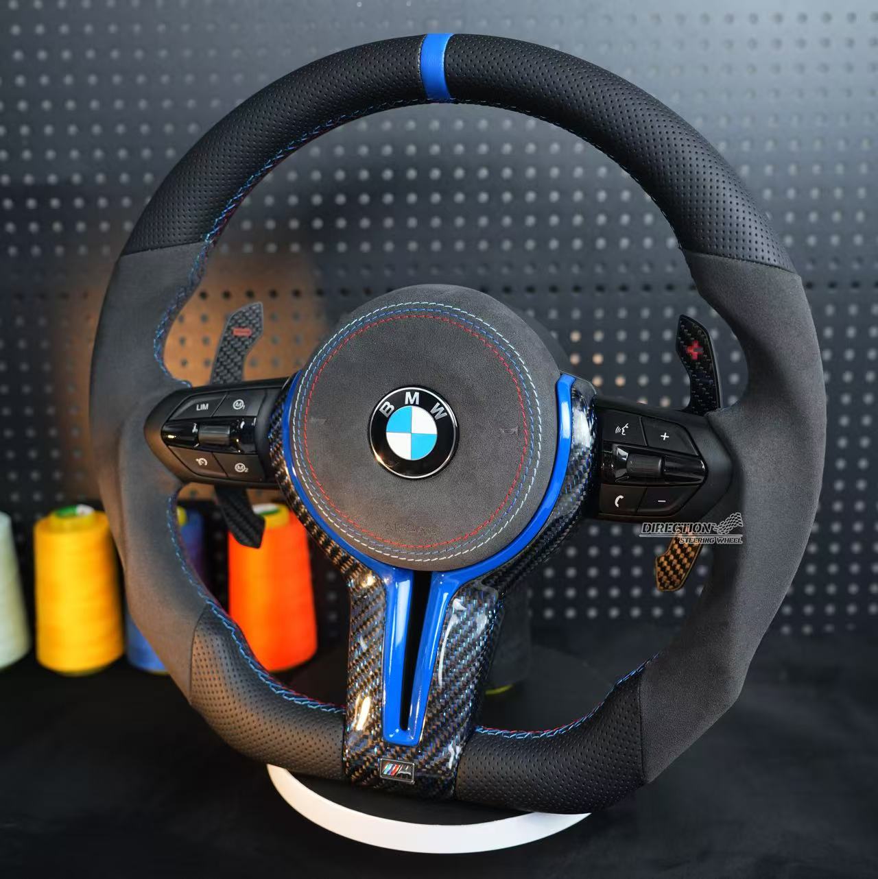 Half suede leather carbon fiber steering wheel assembly, for BMW F30 F32 F10 F20 F82 E46 E60 E90 M2 M4 M5 M6 X3 X4