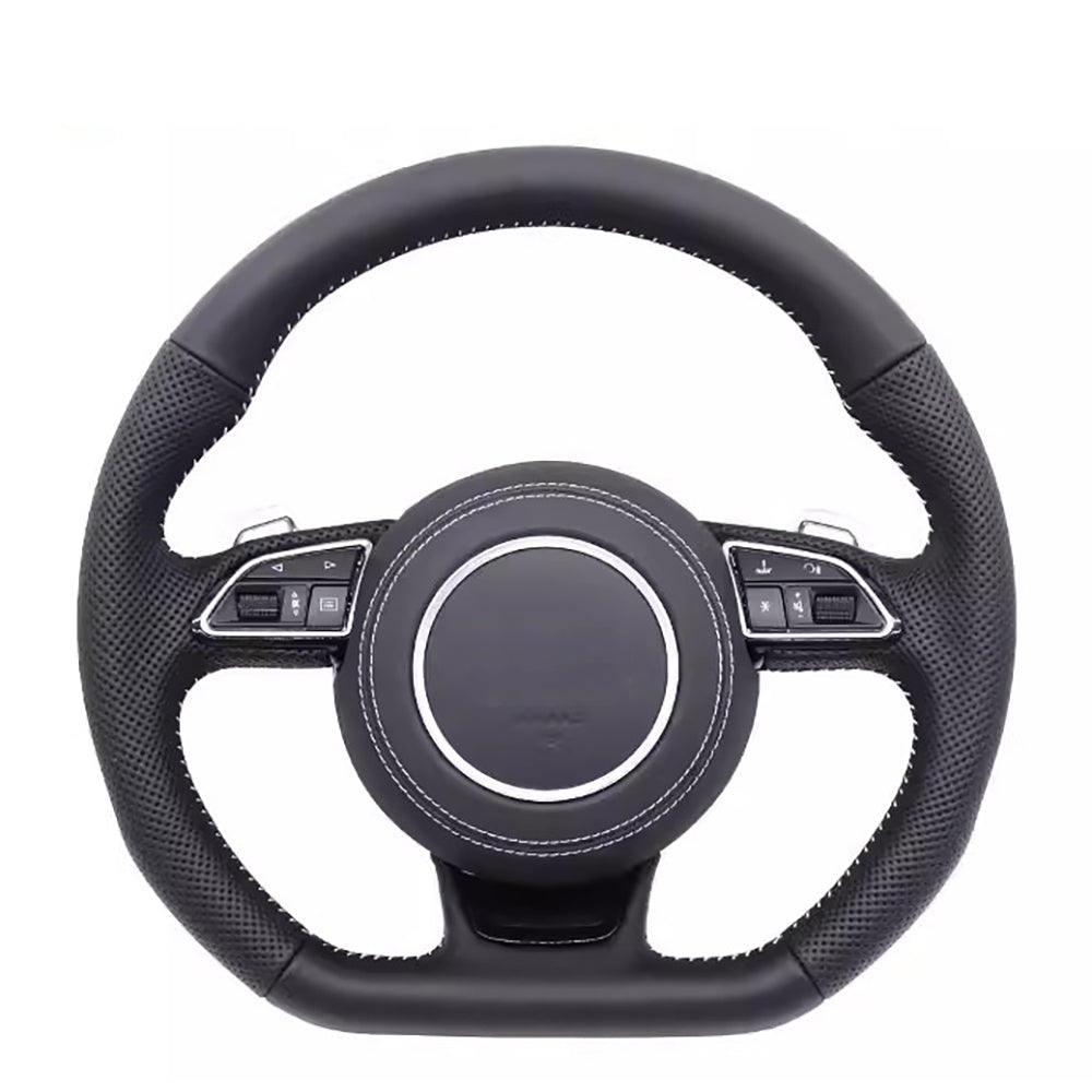 Leather multifunctional flat bottomed sports steering wheel, suitable for Audi A3 A4 A5 A6 Q3 Q5