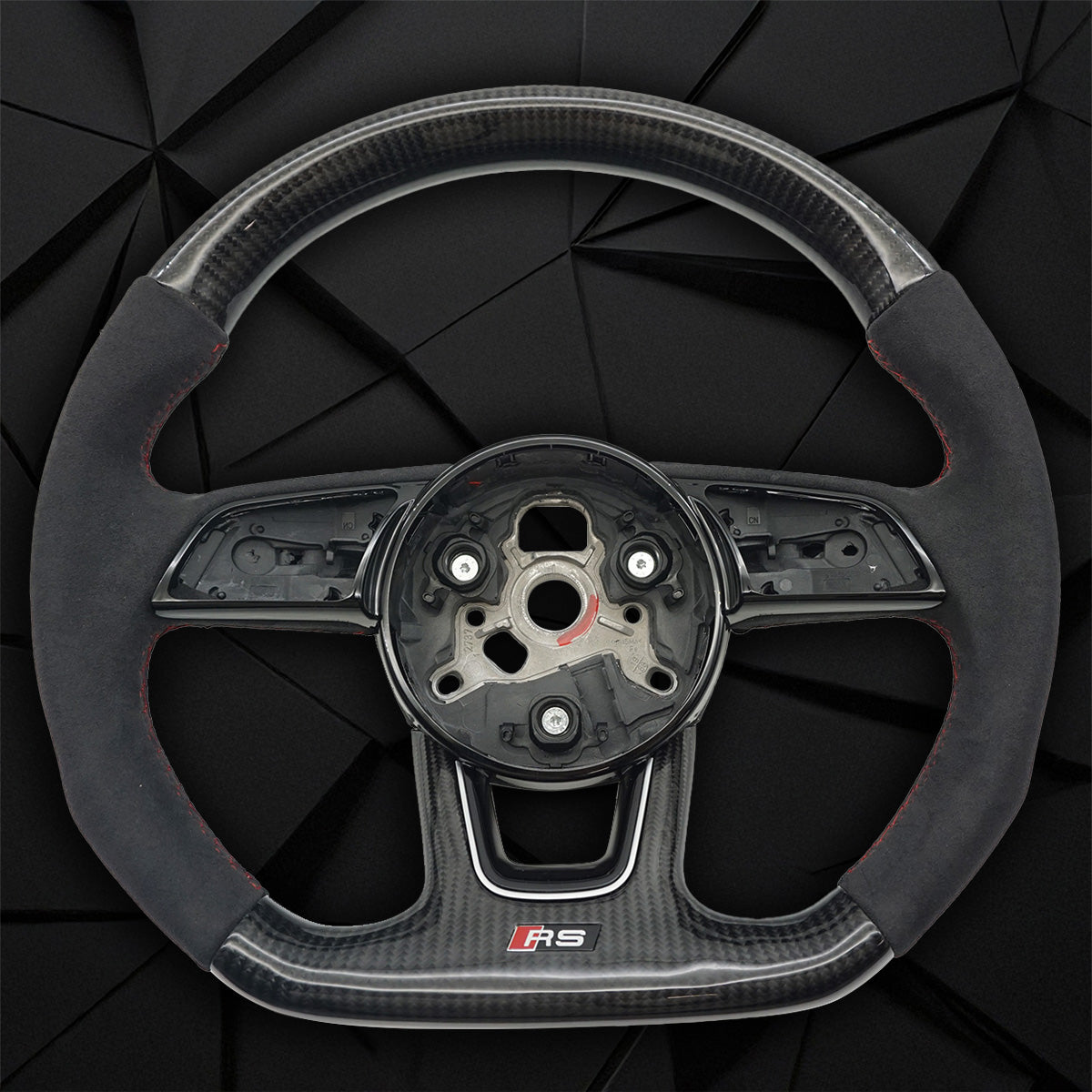 Carbon fiber suede flat bottomed sports steering wheel, For Audi A3 A4 A5 B9 S3 RS3