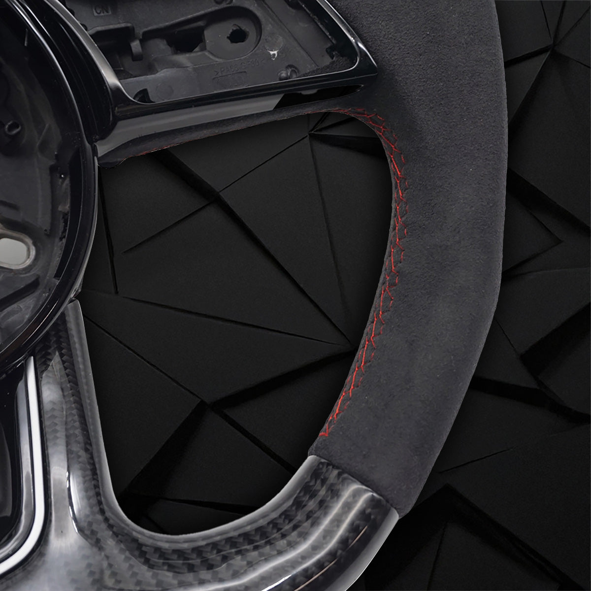 Carbon fiber suede flat bottomed sports steering wheel, For Audi A3 A4 A5 B9 S3 RS3