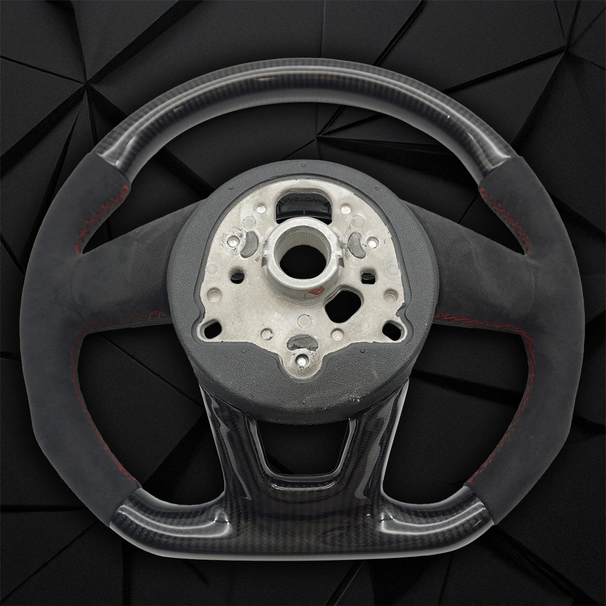 Carbon fiber suede flat bottomed sports steering wheel, For Audi A3 A4 A5 B9 S3 RS3