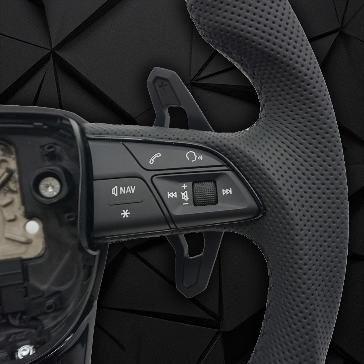 Carbon fiber suede flat bottomed sports steering wheel, suitable for Audi Q5 FY Q7
