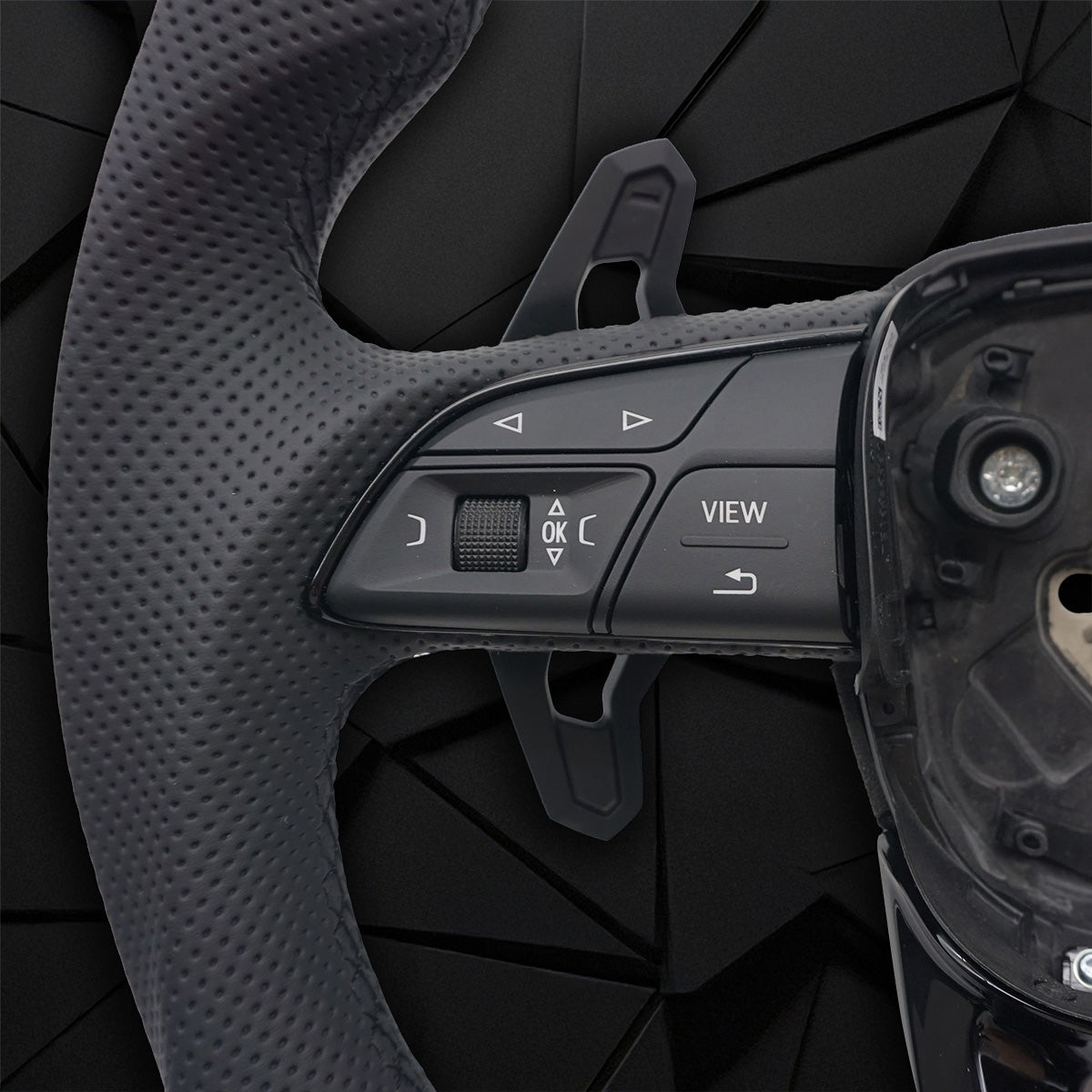 Carbon fiber suede flat bottomed sports steering wheel, suitable for Audi Q5 FY Q7