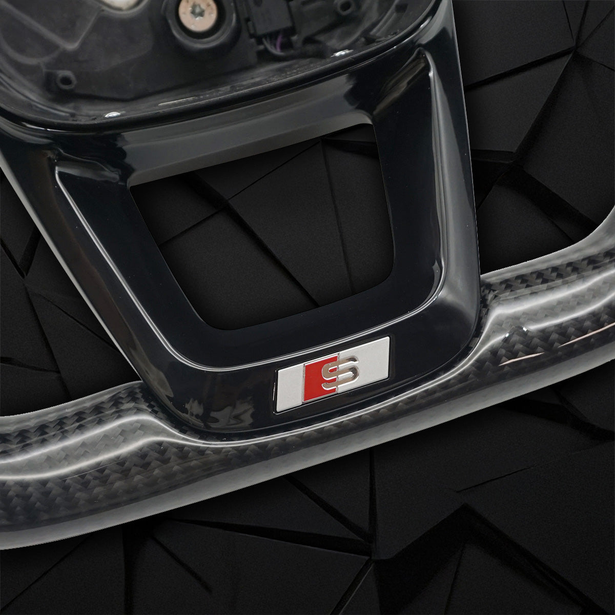 Carbon fiber suede flat bottomed sports steering wheel, suitable for Audi Q5 FY Q7