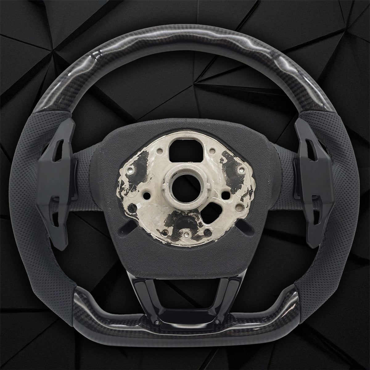 Carbon fiber suede flat bottomed sports steering wheel, suitable for Audi Q5 FY Q7