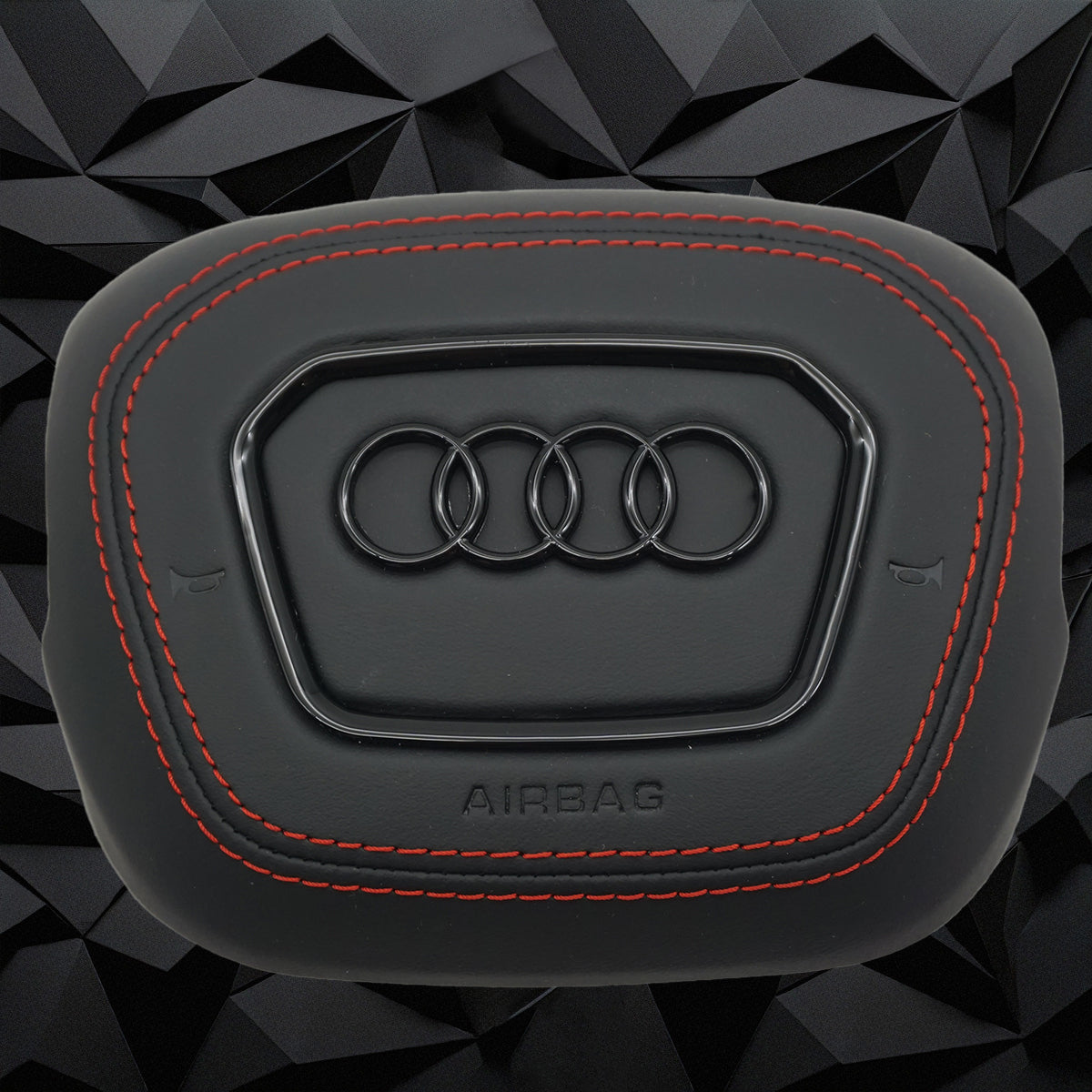 Half perforated leather red line multifunctional flat bottomed sports steering wheel assembly, suitable for Audi Q5 FY Q7