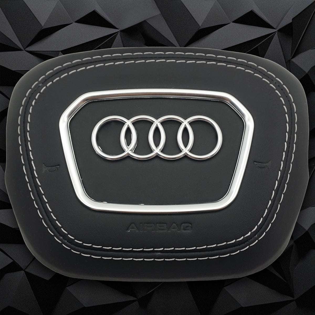 Half perforated leather red line multifunctional flat bottomed sports steering wheel assembly, suitable for Audi Q5 FY Q7