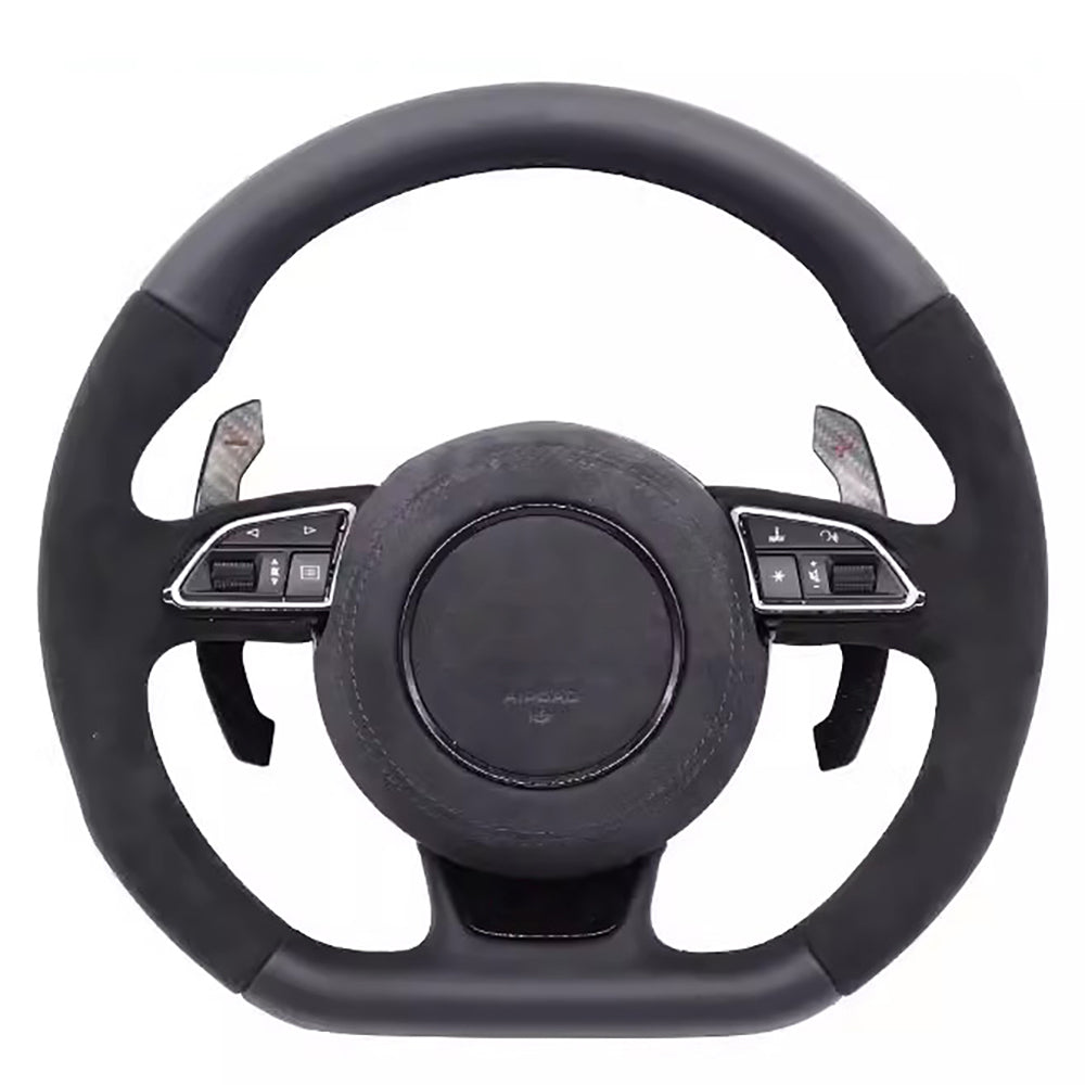 Leather multifunctional flat bottomed sports steering wheel, suitable for Audi A3 A4 A5 A6 Q3 Q5