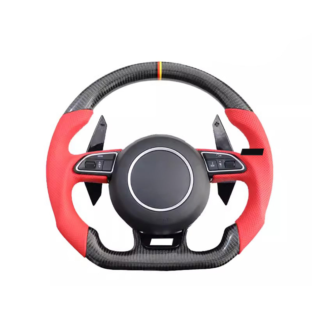 Leather multifunctional flat bottomed sports steering wheel, suitable for Audi A3 A4 A5 A6 Q3 Q5