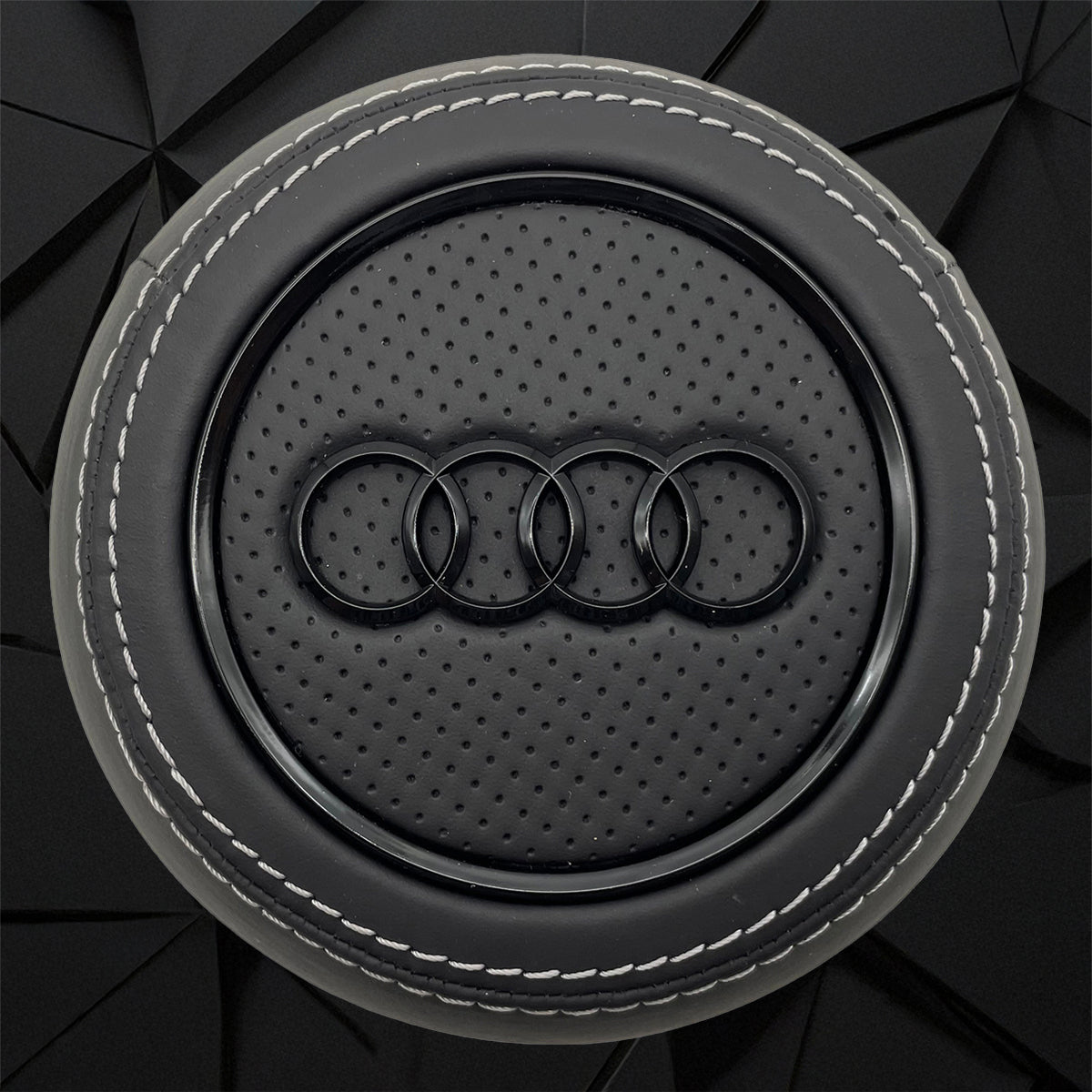 Carbon fiber semi perforated leather multifunctional sports steering wheel assembly with black return mark, suitable for Audi A3 A4 B9 A5