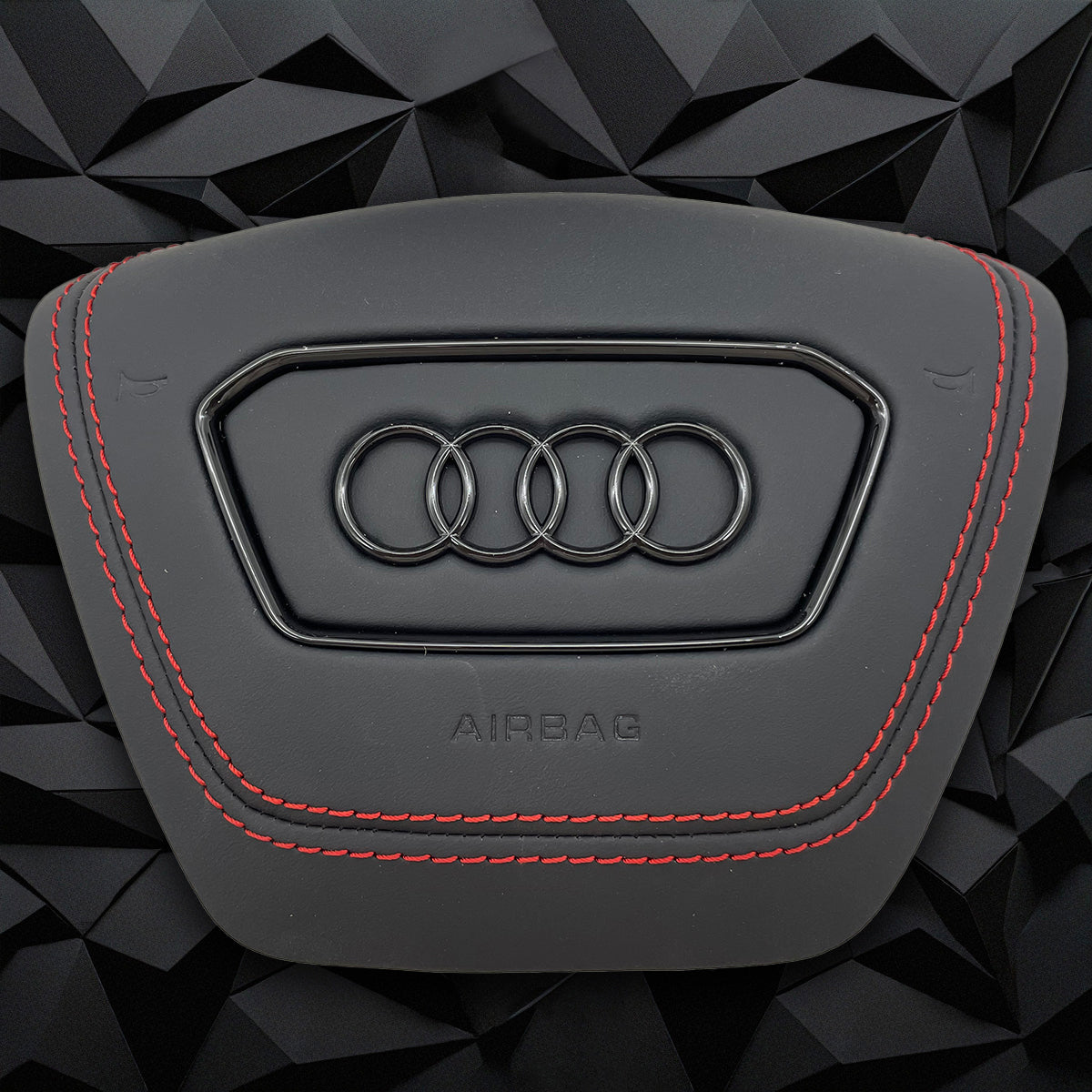 Half perforated leather red line multifunctional flat bottomed sports steering wheel assembly, suitable for Audi A6 C8