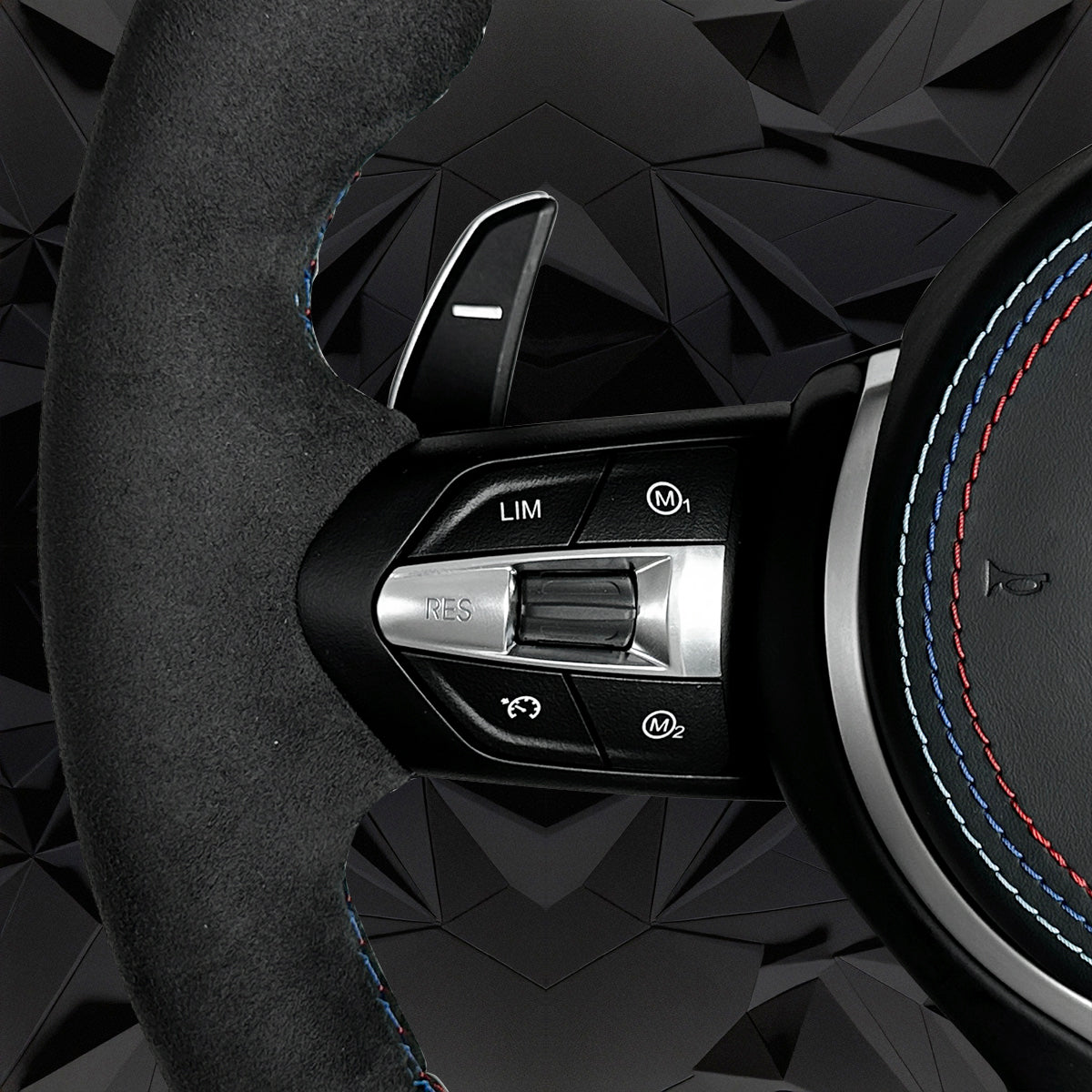 Fur leather steering wheel assembly with blue return mark, suitable for BMW F30 F32 F10 F20 F82 E46 E60 E90 M2 M3 M4 M5 M6 X3 X4