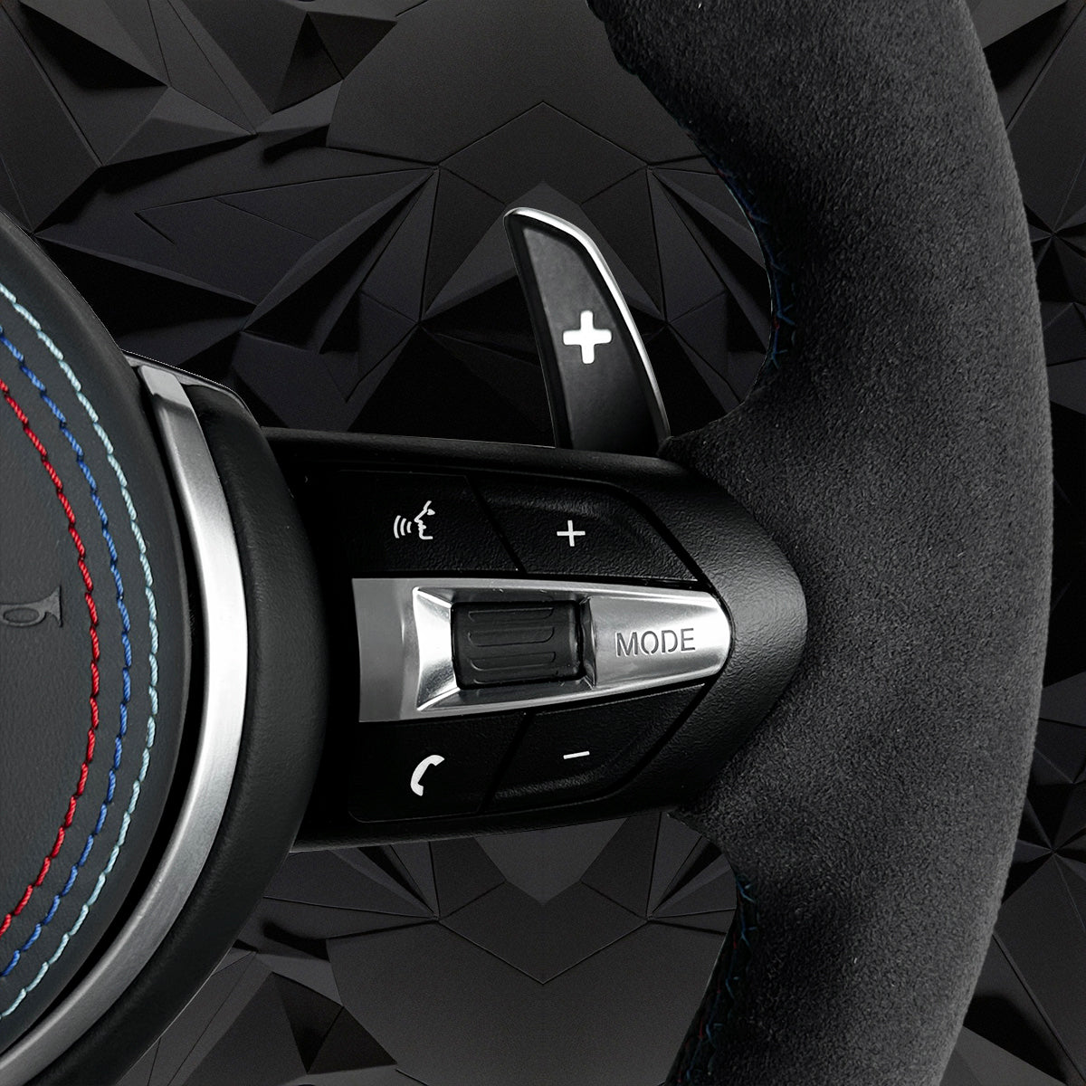 Fur leather steering wheel assembly with blue return mark, suitable for BMW F30 F32 F10 F20 F82 E46 E60 E90 M2 M3 M4 M5 M6 X3 X4