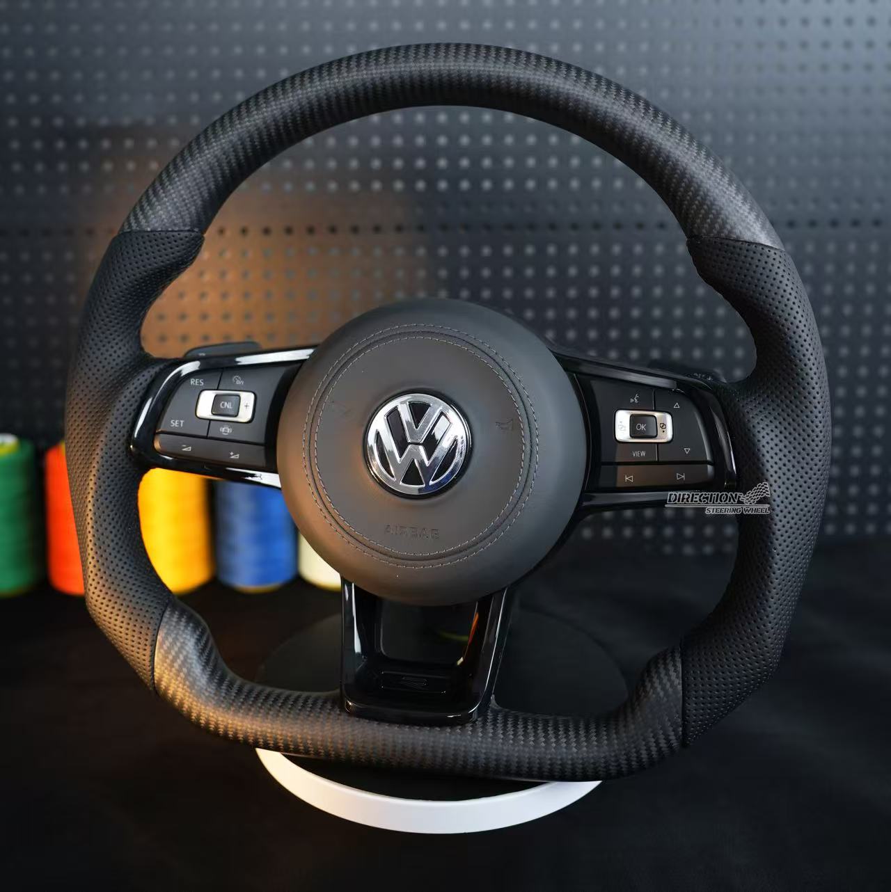 Carbon Fiber Steering Wheel leather Alcantara For VW Golf 7 7.5 GTI GTD GTE R 2013-2020 Polo GTI Tiguan Passat DSG