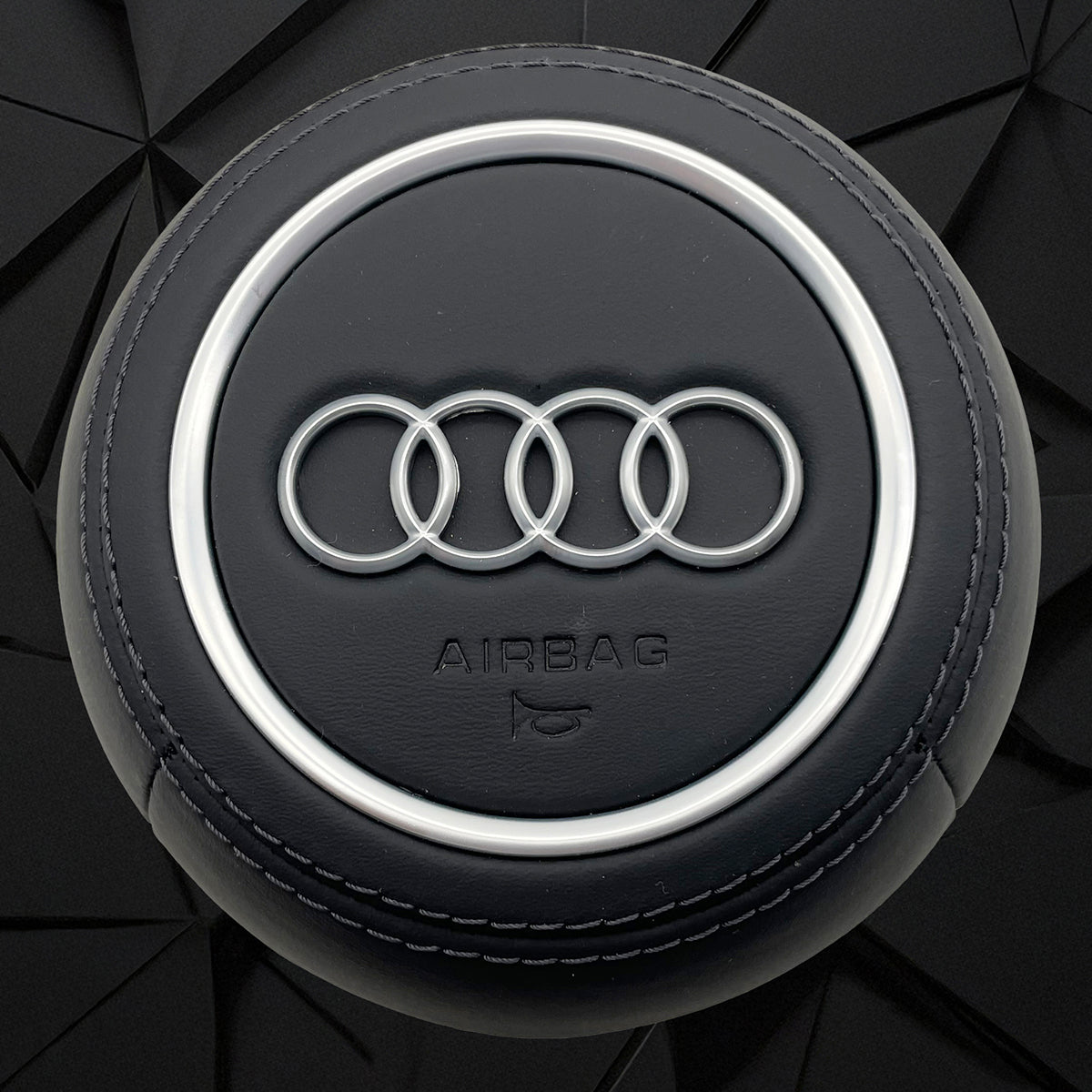 Carbon fiber semi perforated leather multifunctional sports steering wheel assembly with black return mark, suitable for Audi A3 A4 B9 A5