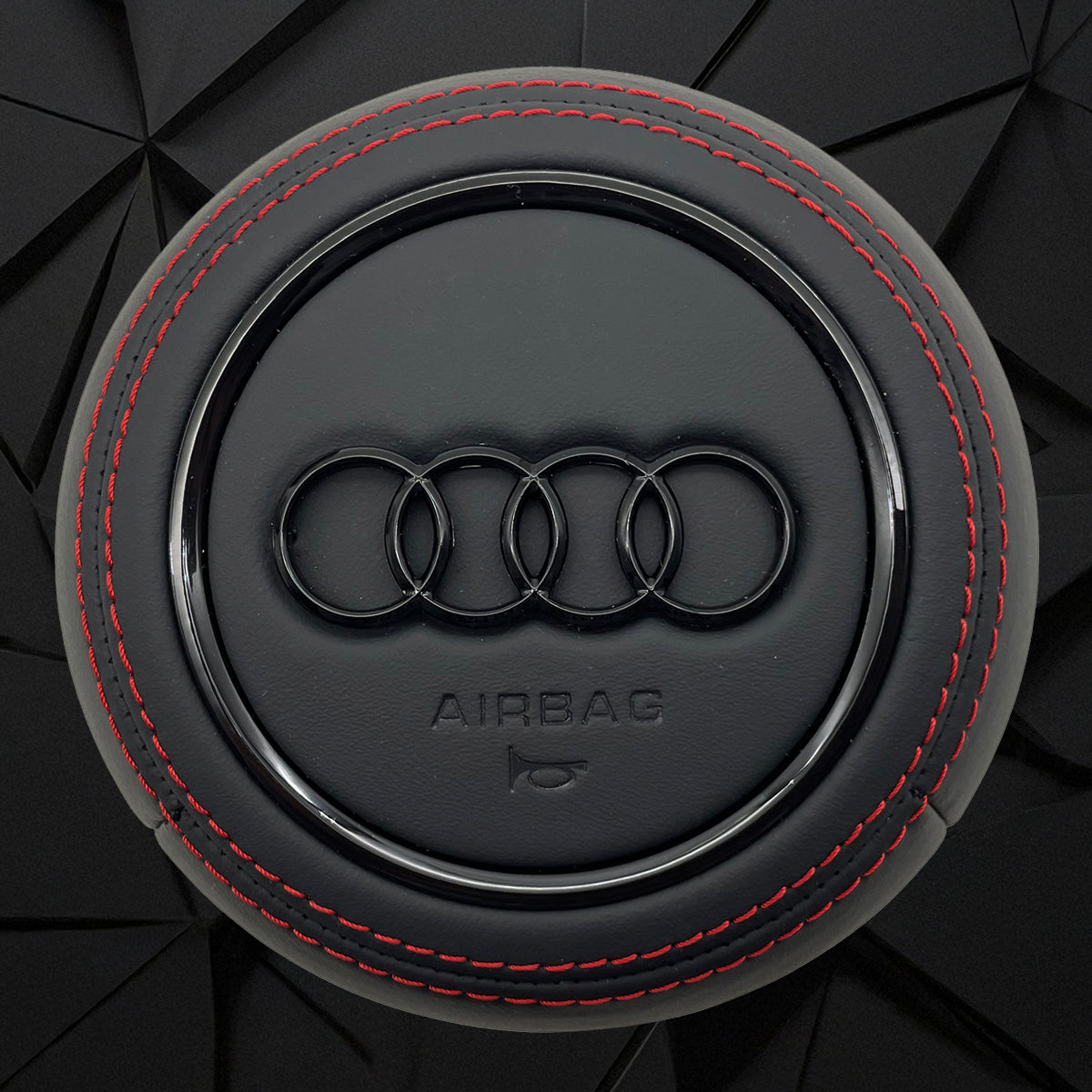Carbon fiber semi perforated leather multifunctional sports steering wheel assembly with black return mark, suitable for Audi A3 A4 B9 A5