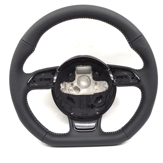 Half perforated multifunctional steering wheel, flat bottomed sports steering wheel, suitable for Audi A4 B8 Q3 A3 8V