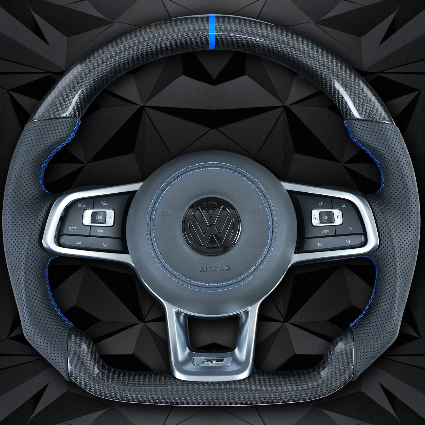Carbon Fiber Steering Wheel leather For VW Golf 7 7.5 GTI GTD GTE R 2013-2020 Polo GTI Tiguan Passat DSG
