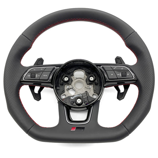 Multi functional flat bottomed sports steering wheel made of suede leather, suitable for Audi A3 A4 A5 B9