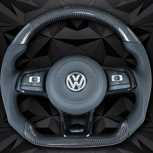 VW Golf 7 7.5 GTI GTD GTE R 2013-2020 Polo GTI Tiguan Passat DSG fiber leather steering wheel